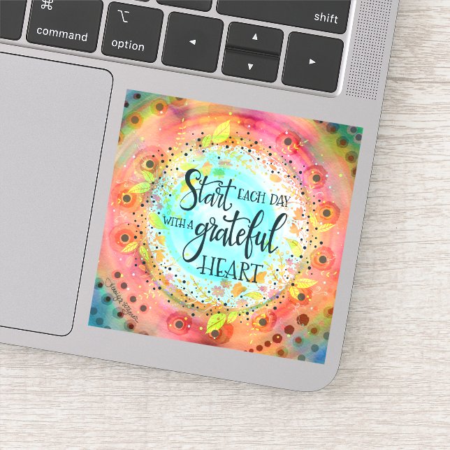 Inspirationnel Grateful Heart Joli Sticker (Détail)