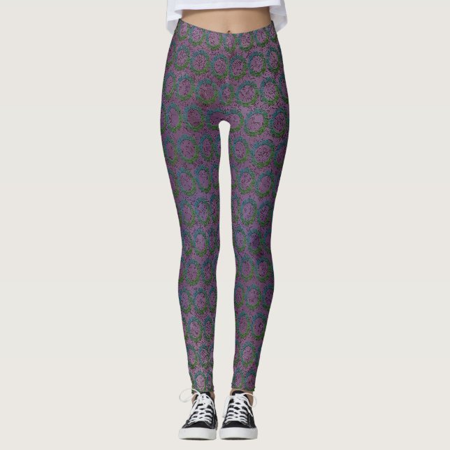 Inspirations violettes déroulées Leggings (Devant)