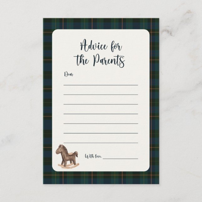 Inspired Baby Shower Advice Card (Devant)