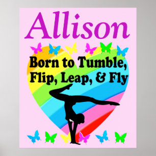 INSPIRER PERSONNALISÉ POSTER GYMNASTIQUE ROSE