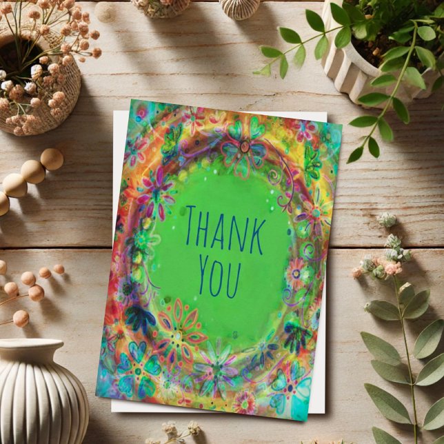 Inspirivity Merci Jolie Florale Verte BoHo (Créateur téléchargé)