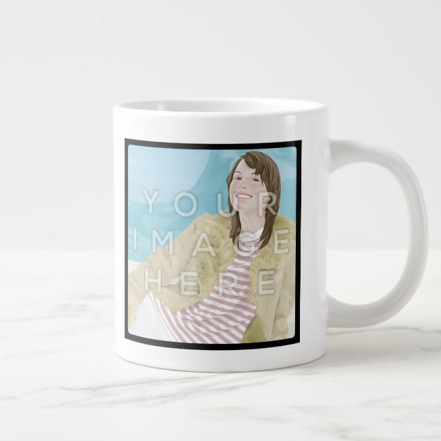 Instagram 2-Photo Personnalisé Jumbo Mug (Droite)