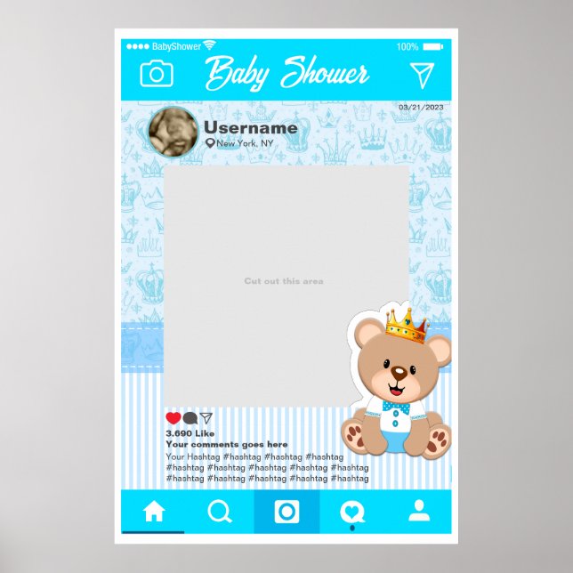 Instagram Custom Selfie Frame Poster pour Baby Sho (Devant)