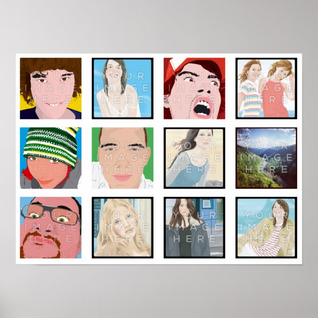 Instagram Mosaic Photo Personalized Poster Print (Devant)