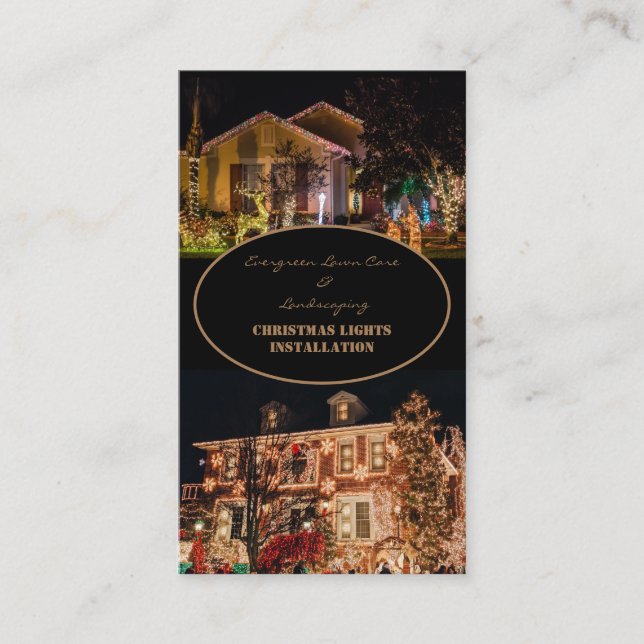 Installation de lumières de Noël 2 Carte de visite (Devant)