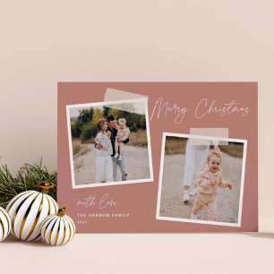 Instantané Joyeux Noël Deux photos Carte de vaca