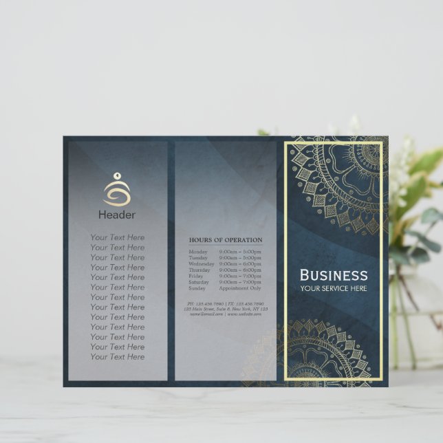 Instructeur de méditation Yoga Gold Mandala Tri-Fo (Debout devant)