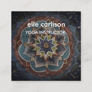Instructeur de Yoga Mandala Carte de visite Carré
