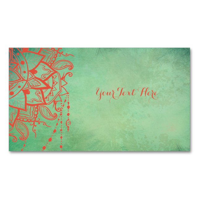 Instructeur de yoga Mandala Magnet Carte de visite (devant)