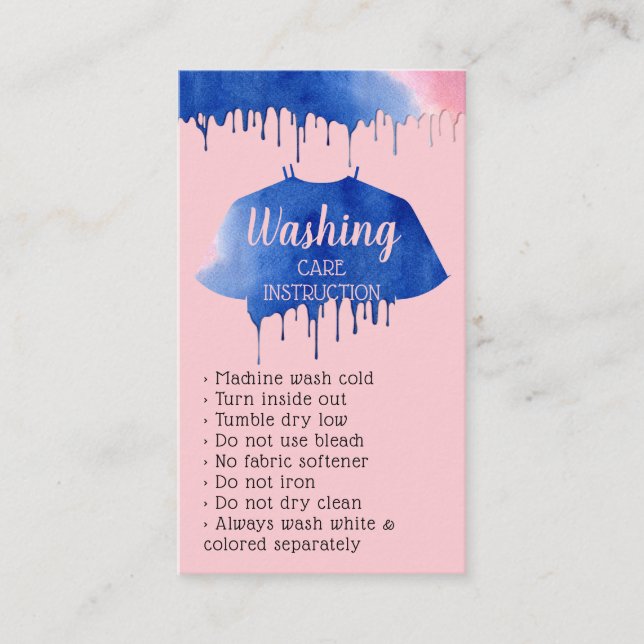 Instruction d'entretien des vêtements encart (Devant)