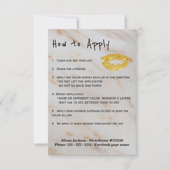 Instructions d'application du distributeur de coul (Devant)