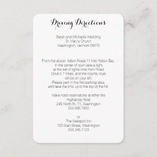 Instructions de conduite Cartes de boîtier Mariage