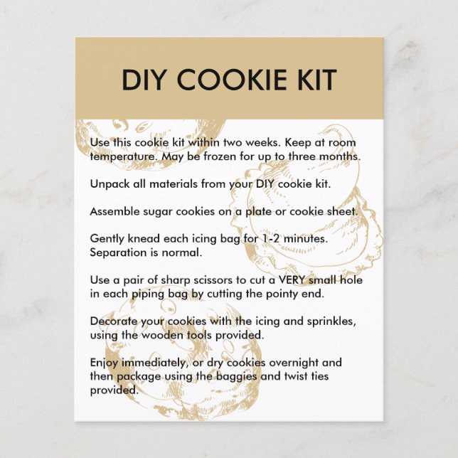 Instructions simples pour kit de cookie DIY de bou (Devant)
