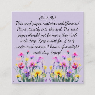 Instructions sur le papier semence sur le Carte de