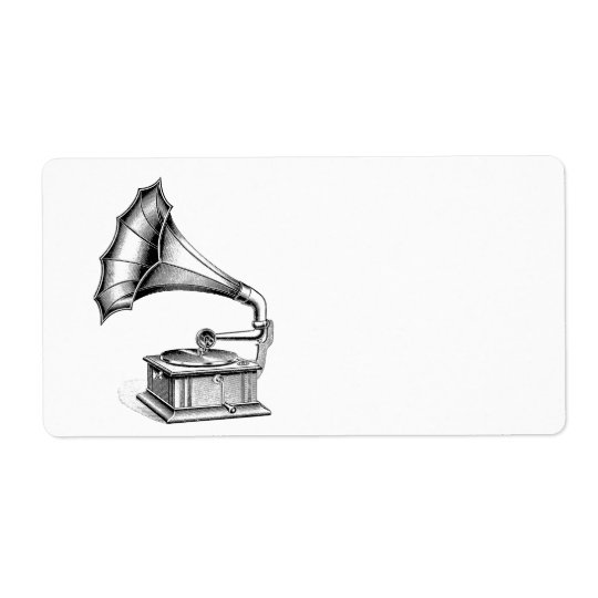 Instrument de musique vintage de tourne-disque de étiquette d'expédition