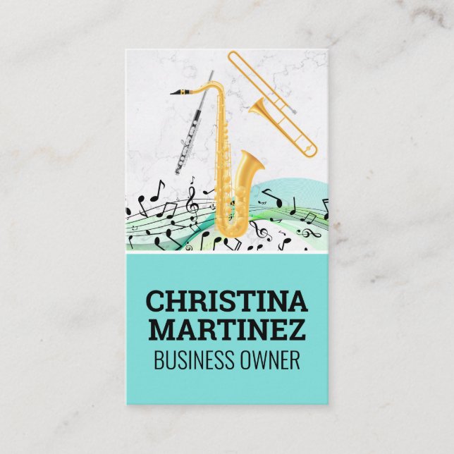 Instruments de musique | Carte de visite de notes  (Devant)