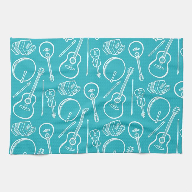 Instruments de musique irlandais Serviette de cuis (Horizontal)