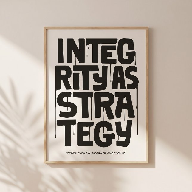 Intégrité comme stratégie - Impression de typograp (Quiet design. Strong message about integrity.)