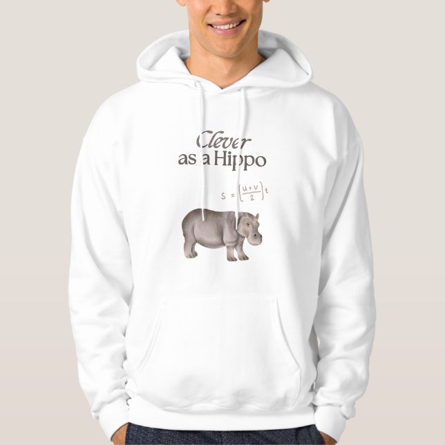 Intelligent comme Sweat - shirt à capuche hippo (Devant)