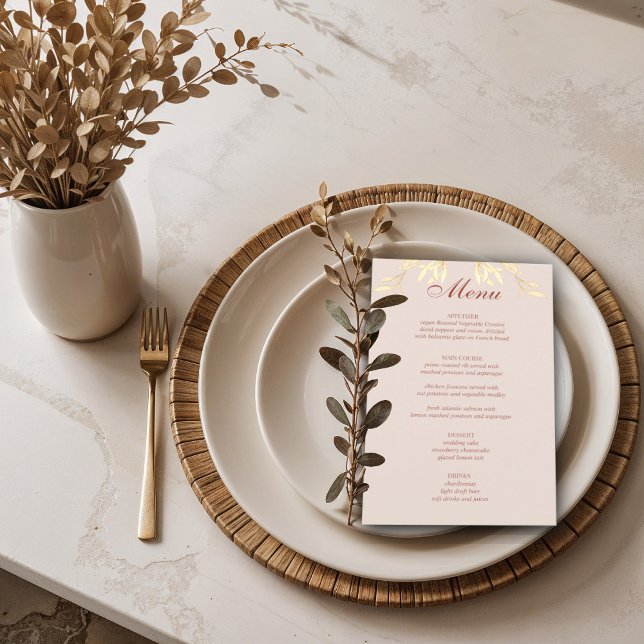 Intemporel Floral Rustic Wedding Budget Menu (Créateur téléchargé)