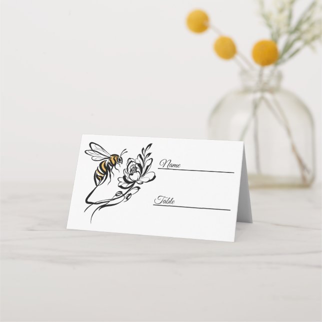 Intemporel Luxe Bee Mariage Plaqué Cartes de Place (Devant)