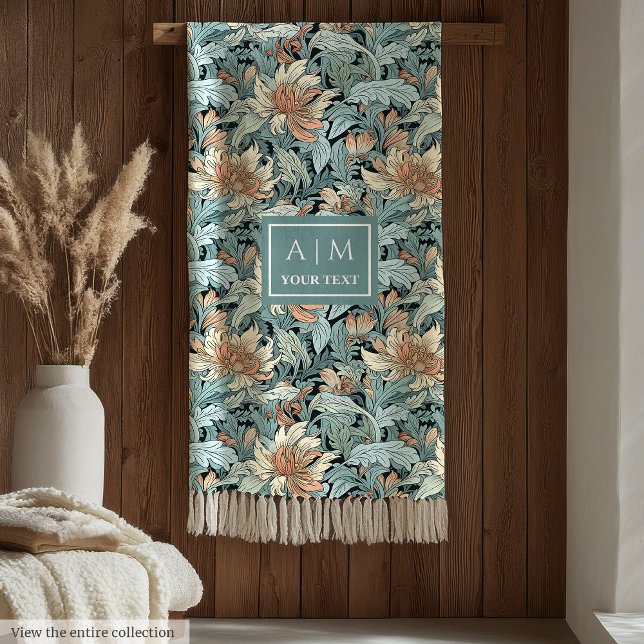 Intemporel style Morris couverture florale pastel (Timeless Morris style pastel floral blanket)