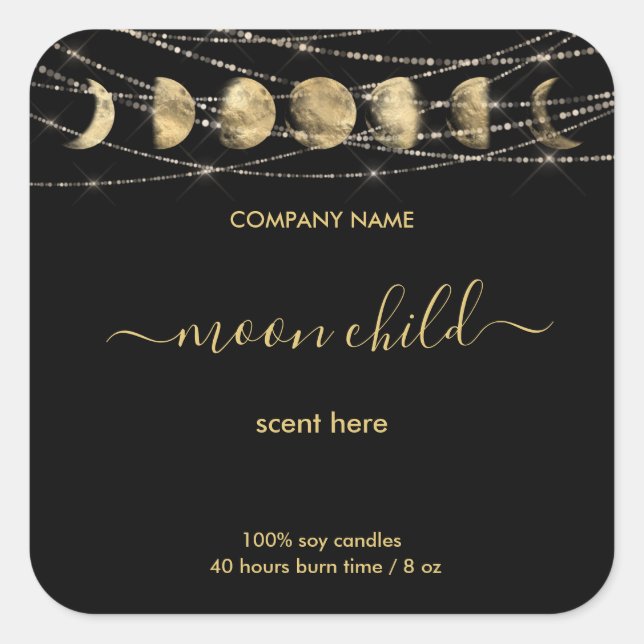 Intension mystique de la lune étiquette de bocal c (Devant)