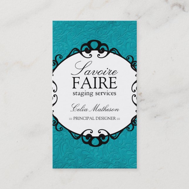 Intérieur chic de damassé concevant des cartes de (Devant)