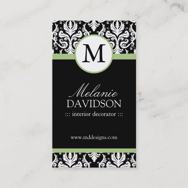 Intérieur de monogramme concevant des cartes de (Devant)