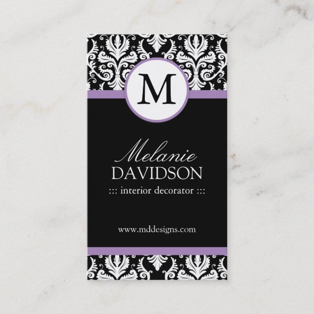 Intérieur de monogramme concevant des cartes de (Devant)