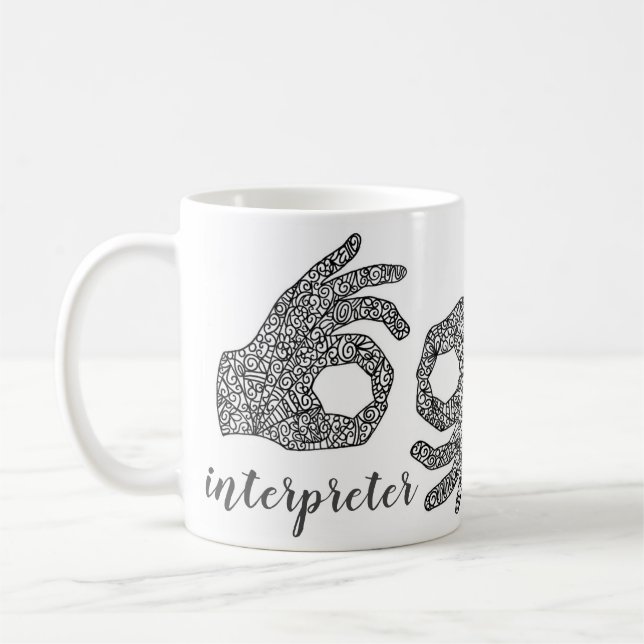 "Interprète" American Sign Language Mug  (Gauche)