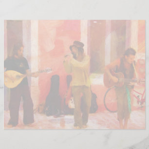 Interprètes de rue jouant ensemble d'instruments