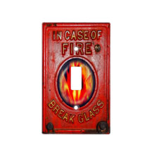 Antique Incendie Alarme plaque Couverture, Cadeau