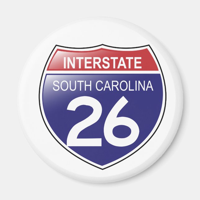 Interstate 26 South Carolina Magnet (Devant)