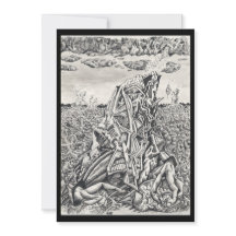 Intimidation, dessin d'encre Carte plate