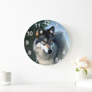 Intrépide Loup De L'Arctique, Horloge Murale