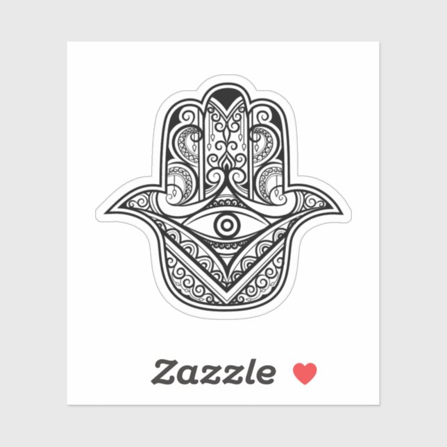 Intricate Hamsa Hand Evil Eye Vinyl Sticker (Feuille)