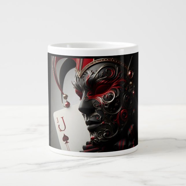 Intriguant Jack of Spades Masque café Mug | Harleq (Devant)