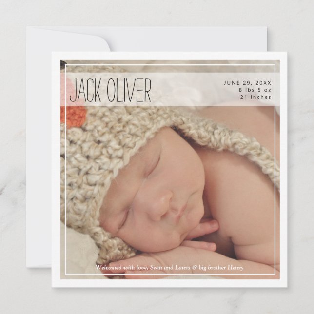 Intro classique | Faire-part bébé (Devant)