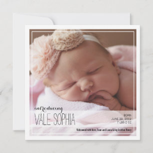 Intro classique Faire-part bébé rose