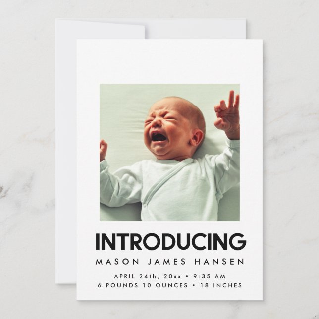 Introduction - faire-part de naissance moderne (Devant)