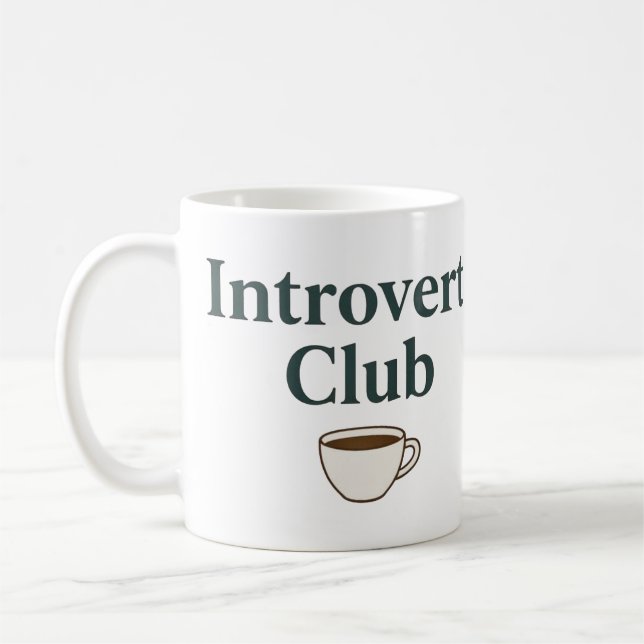 Introvert Club - Mug de café esthétique (Gauche)