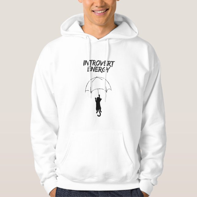 Introvert Energy – Sweat à capuche pour chat avec  (Devant)