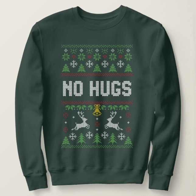 Introvert No Hugs Ugly Christmas Sweat (Design devant)