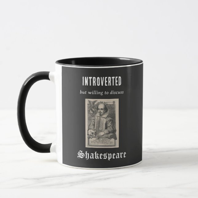 Introvert Shakespeare Littérature Theme Funny Mug (Gauche)