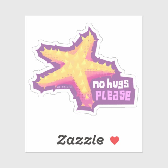 Introvertébrés étoile de mer - petit autocollant (Feuille)