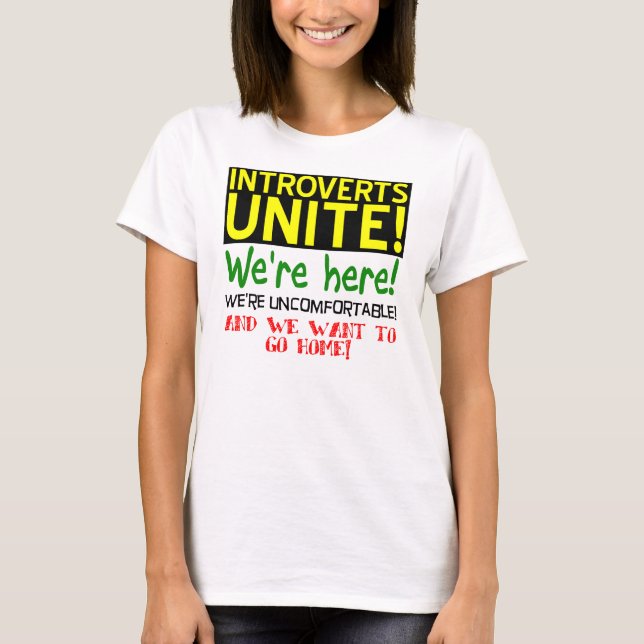 Introvertis Unite Funny T-Shirt (Devant)