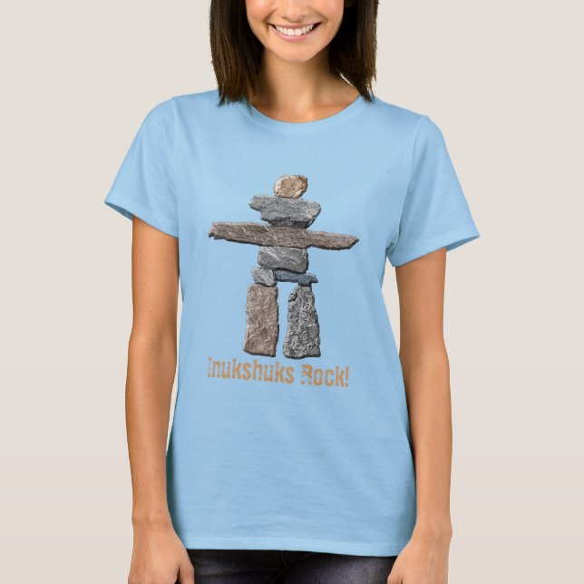 Inukshuk Haida Stones Amusants T-shirt amérindien (Devant)