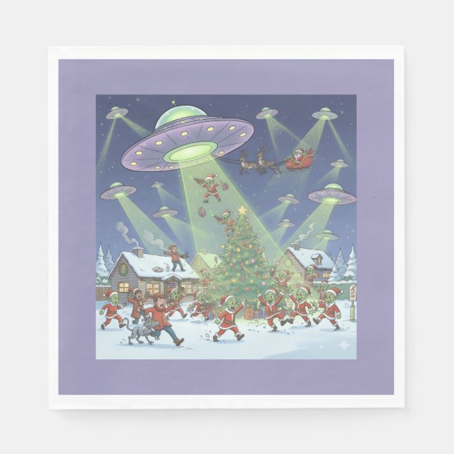 Invasion d'aliens de Noël, Serviettes en papier (Devant)