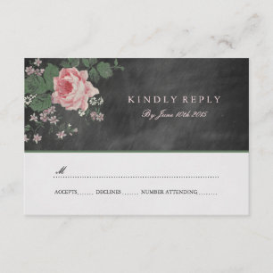 INVIATIONS RSVP vintages DE MARIAGE DE FLEURS DE C